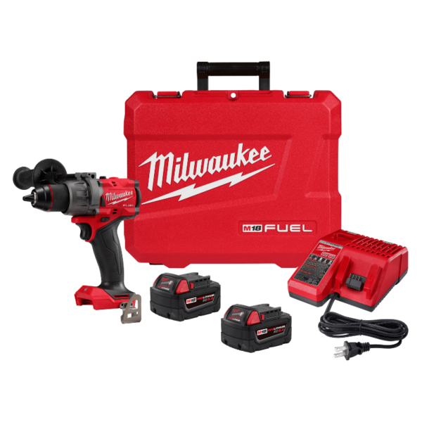 KIT TALADRO 1/2" M18 FUEL CON BATERÍAS Y CARGADOR MILWAUKEE