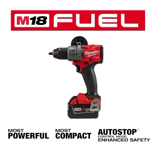 KIT TALADRO 1/2" M18 FUEL CON BATERÍAS Y CARGADOR MILWAUKEE