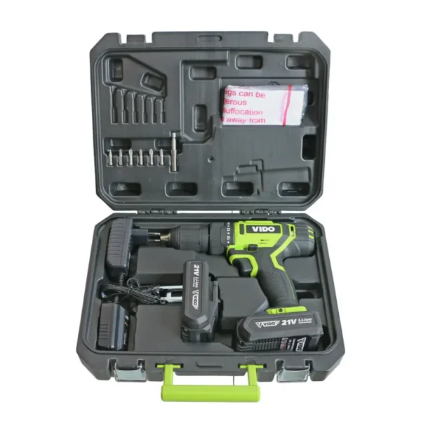 TALADRO INALÁMBRICO PERCUTOR 21 VOLT (2 BATERÍAS + CARGADOR)
