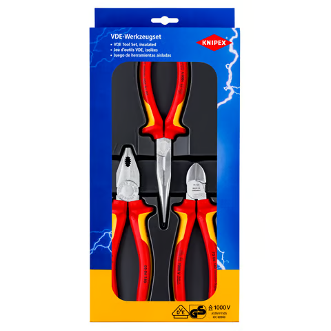 002012 JUEGO DE ALICATES AISLADOS 1000V 3 PZS. KNIPEX