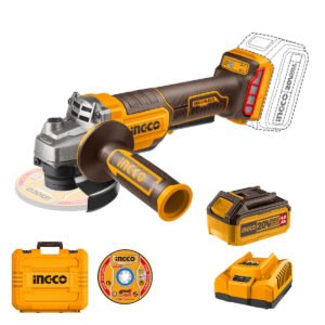 ESMERIL 4 1/2" BL C/HM + BAT 4AH Y CARGADOR +10 DISCOS 20V/115MM INGCO