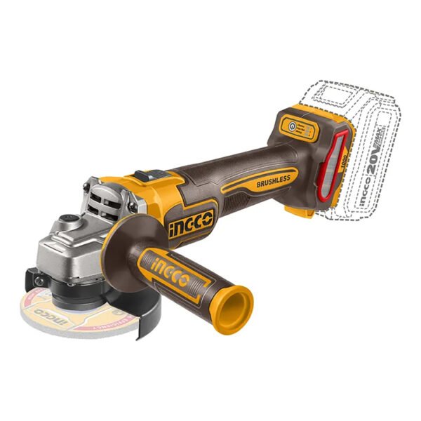 ESMERIL BL INALÁMBRICO INDUSTRIAL 4 1/2" 20V/115MM INGCO