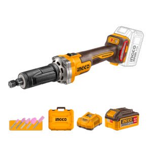 ESMERIL RECTO 1/4" BL + 2 BATERIAS 4AH Y CARG RÁPIDO 20V INGCO
