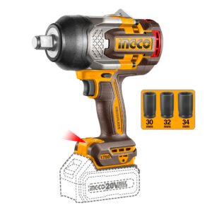 PISTOLA DE IMPACTO BL INALAMBRICA INDUSTRIAL 3/4" 20V/1750NM INGCO