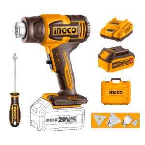 PISTOLA DE CALOR + BAT 4AH Y CARGADOR INDUSTRIAL ANALOGA 300/550°C 20V INGCO